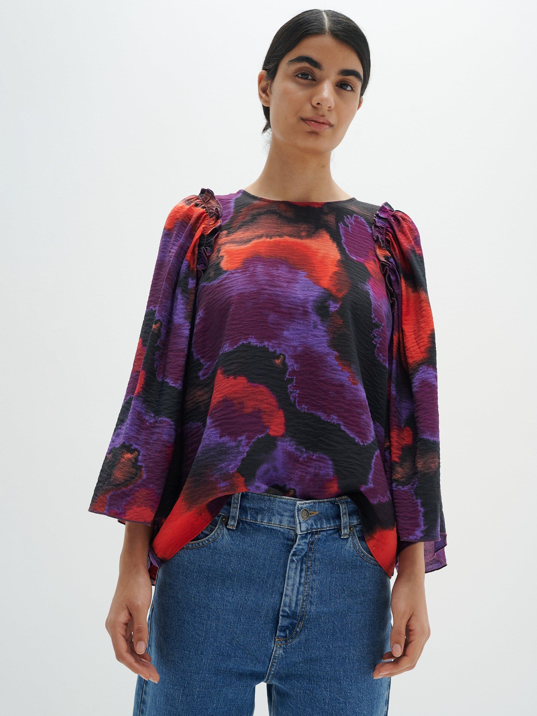 InWear Aven Wing Sleeve Blouse, Purple Giant Splash