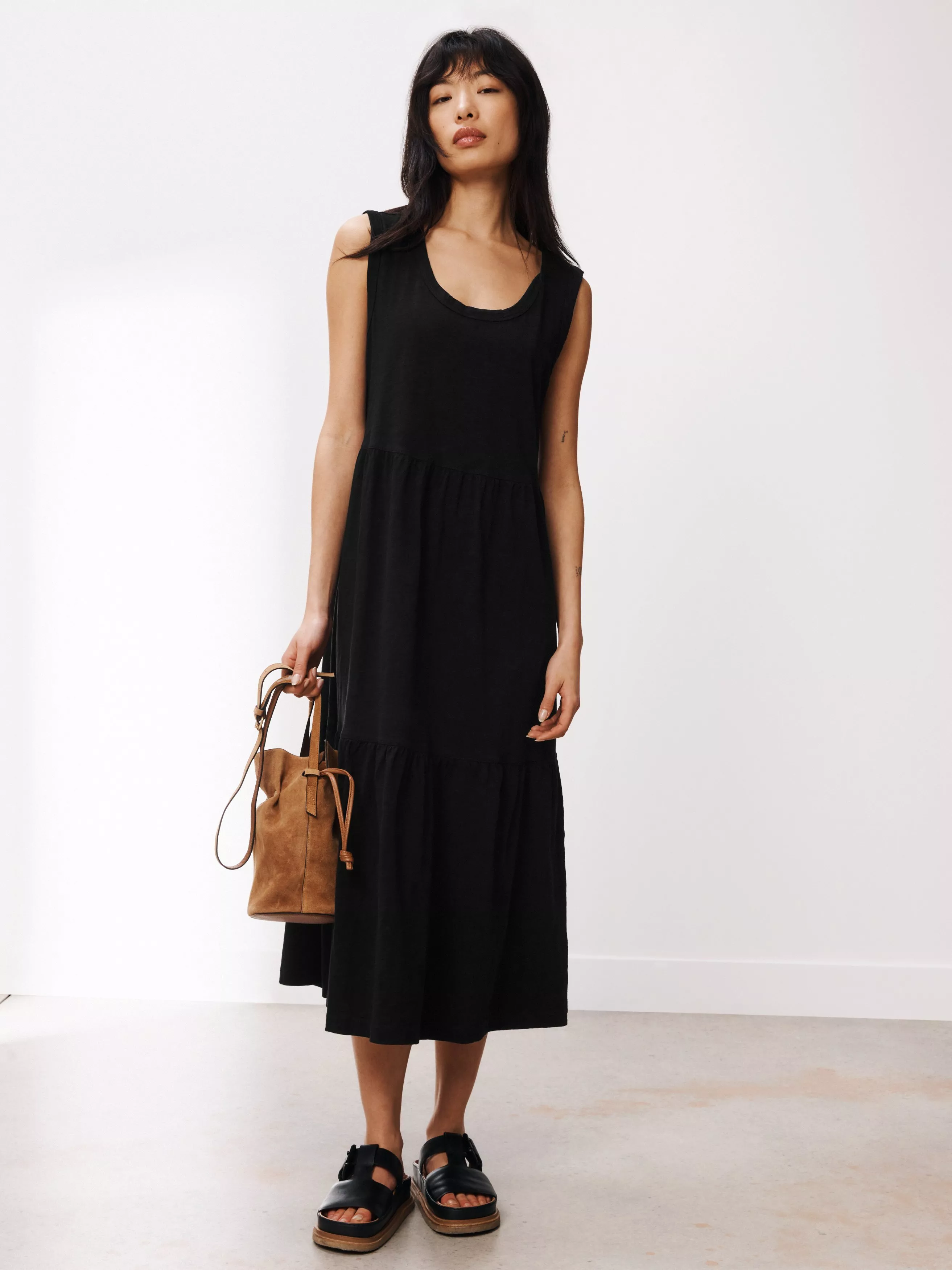 Black jersey dress sleeveless sale