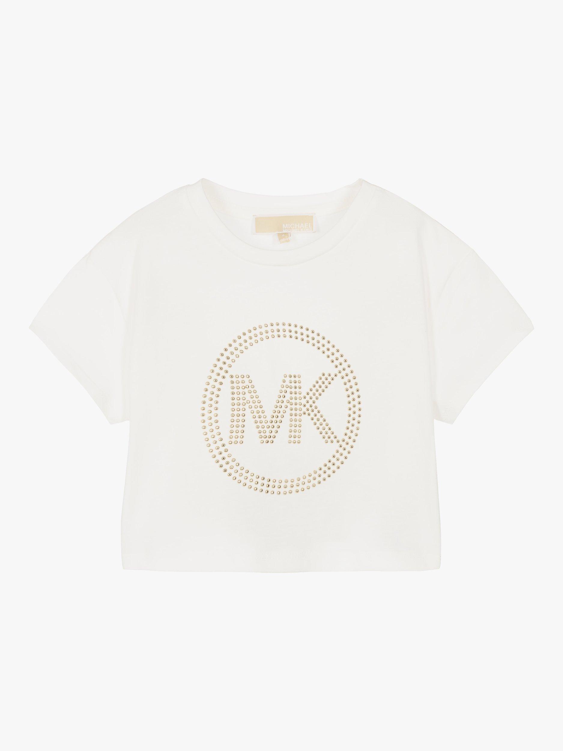 Michael Kors Kids' Stud Logo T-Shirt, Off White