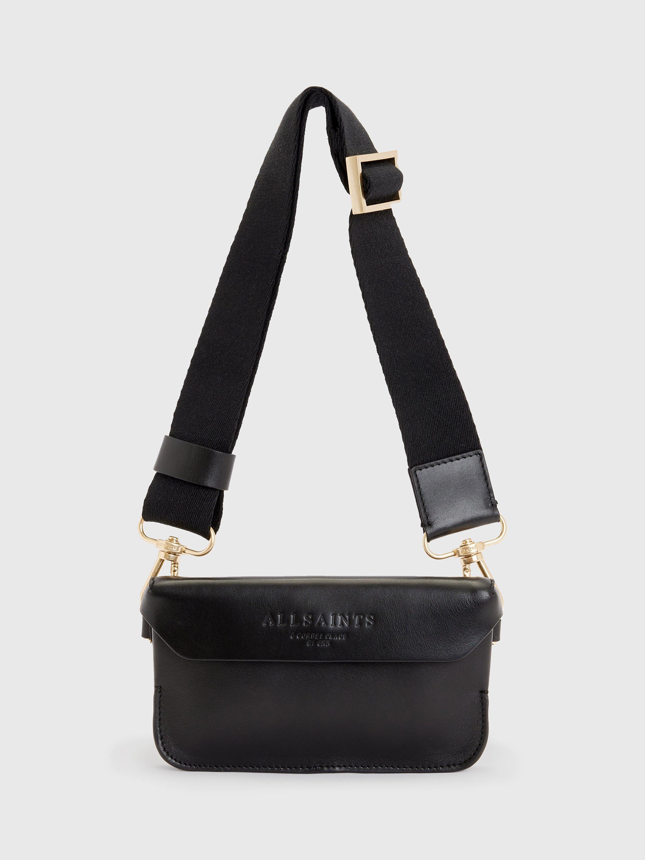 AllSaints Zoe Leather Cross Body Bag, Black, One Size