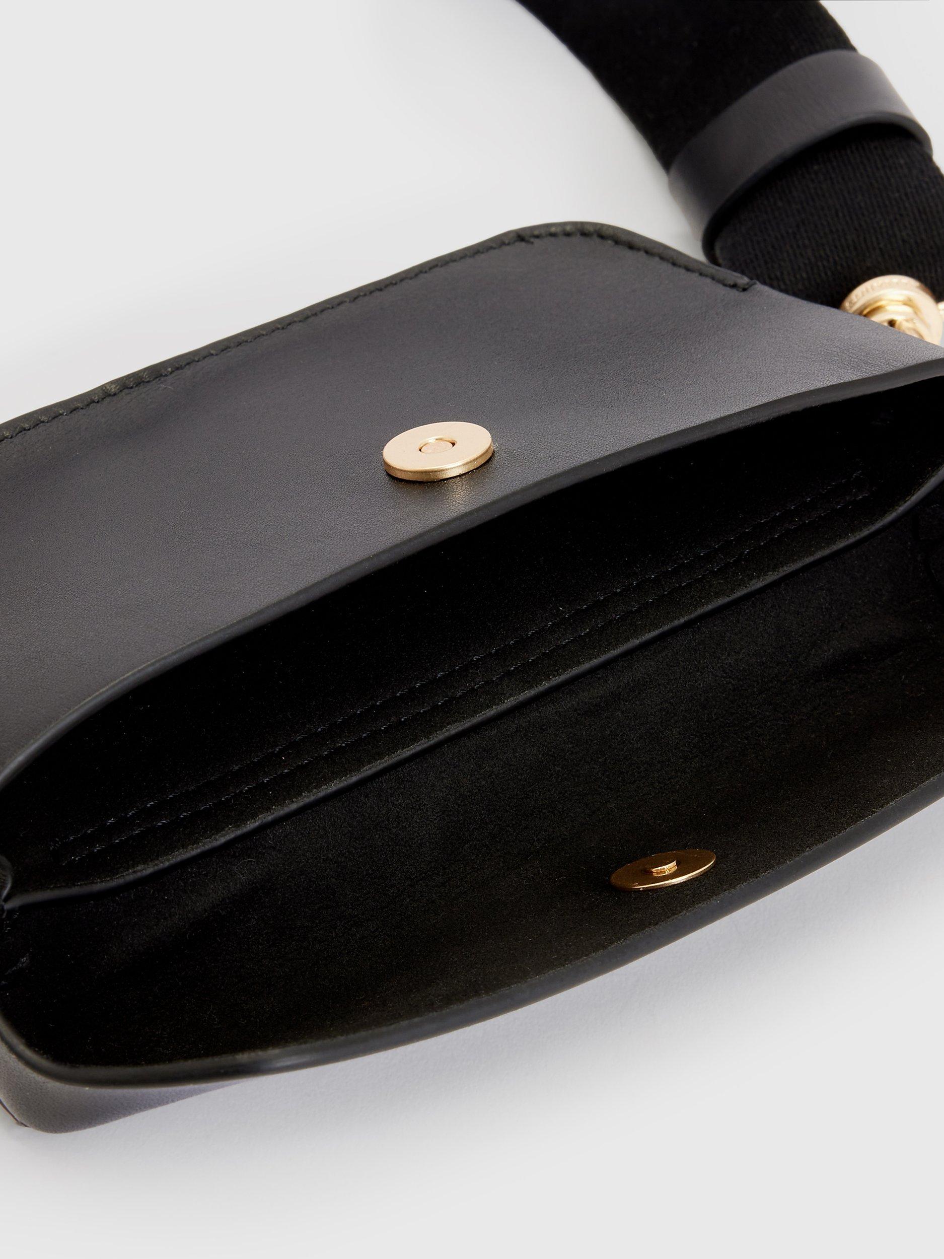 AllSaints Zoe Leather Cross Body Bag, Black, One Size