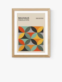 EAST END PRINTS Luxe Poster Co. 'Geometric Pattern Bauhaus' Framed Print, Oak Frame