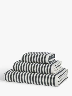 John Lewis Fine Stripe Towels, Graphite