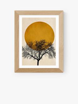 EAST END PRINTS Kubistika 'Winter Morning' Framed Print, Oak Frame