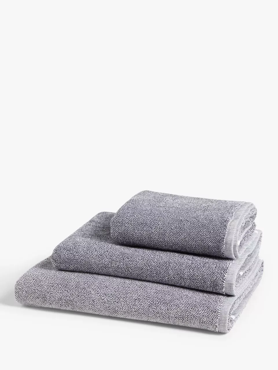 John Lewis ANYDAY Semi Plain Cotton Towel with Hanging Loop Graphite Hand Towel