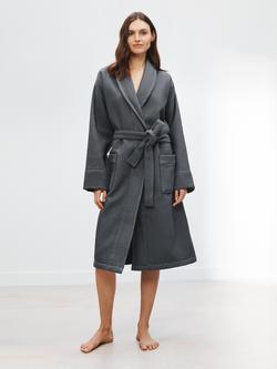 John Lewis Boutique Waffle Unisex Bath Robe, Graphite