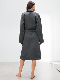 John Lewis Boutique Waffle Unisex Bath Robe - view 2, Graphite