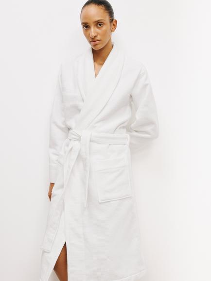 John Lewis Boutique Waffle Unisex Bath Robe, White