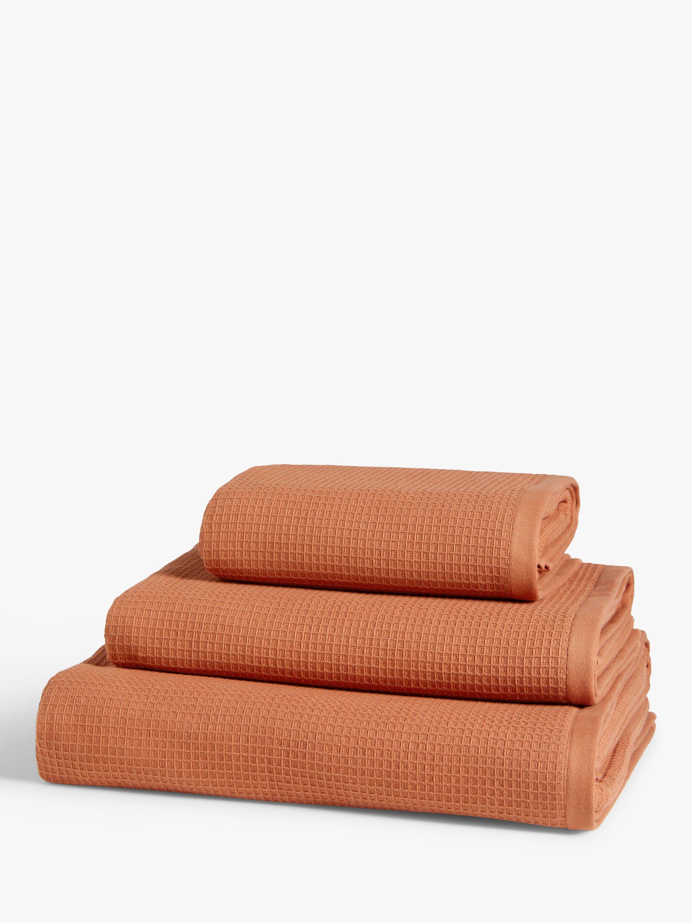 John Lewis Spa Waffle Towels Terracotta