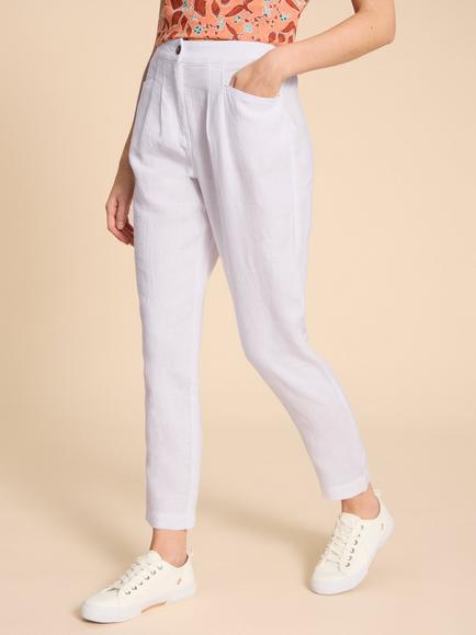 White Stuff Rowena Linen Trousers, White