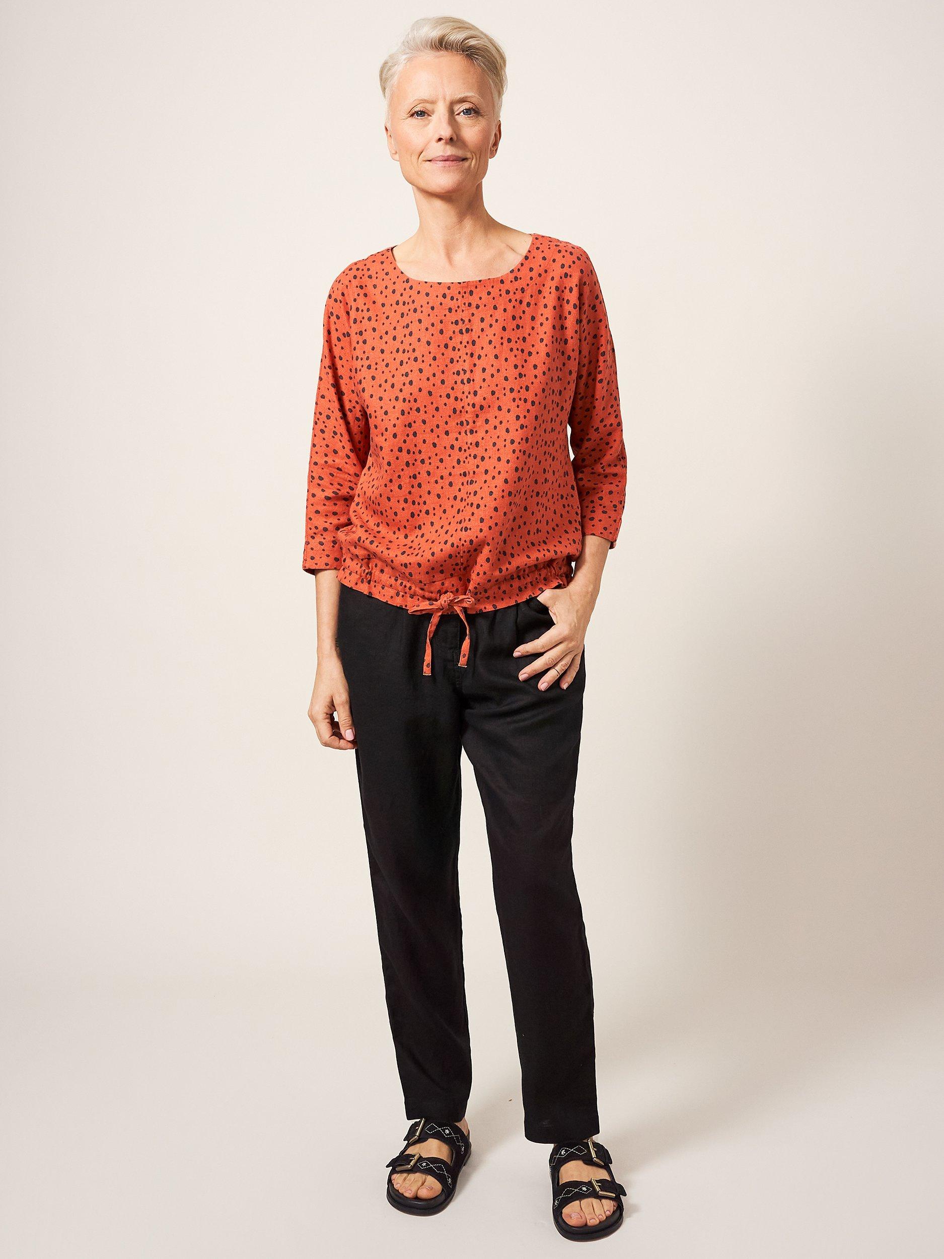 White Stuff Maddie Linen Blend Top, Coral