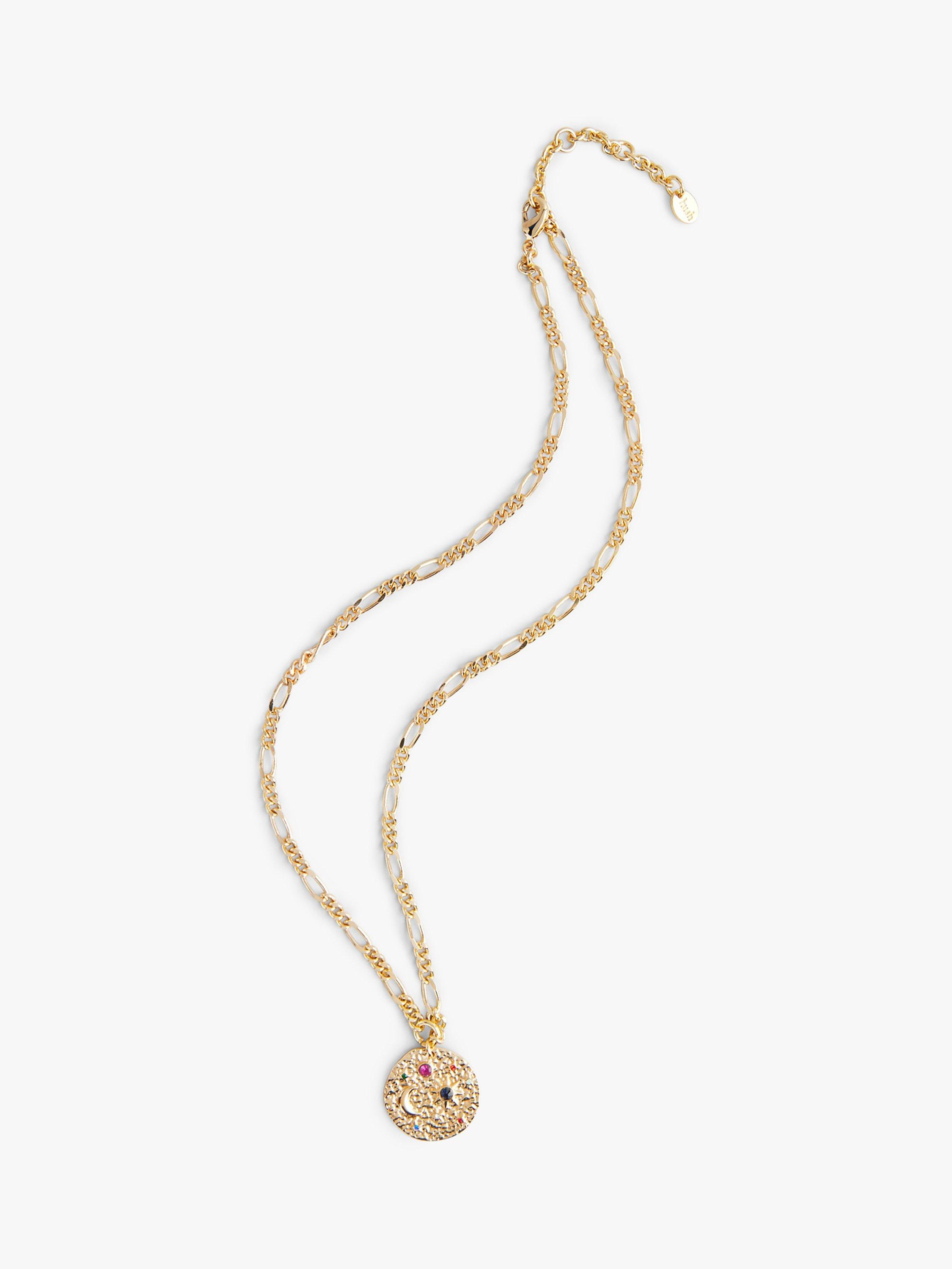 HUSH River Rainbow Disc Pendant Necklace, Gold