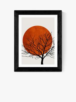 EAST END PRINTS Kubistika 'Warm Winter' Framed Print, Black Frame