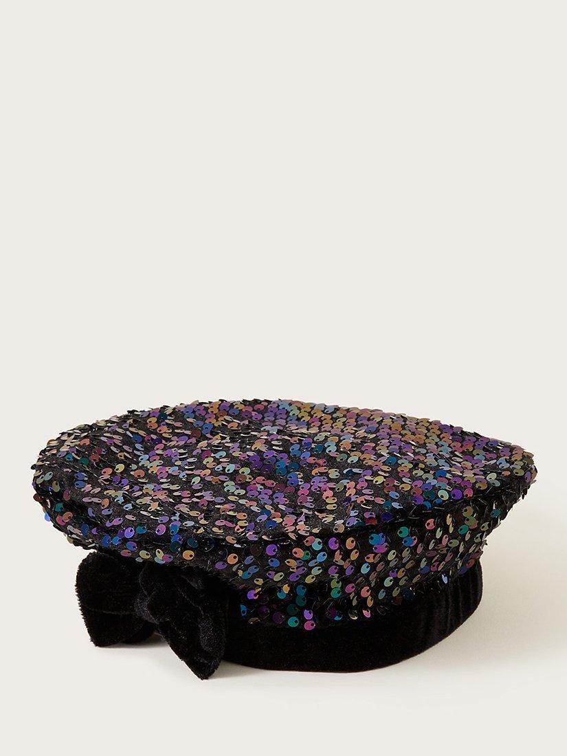 Monsoon Kids' Sequin Beret, Black