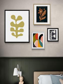 EAST END PRINTS Dan Hobday 'Seaweed Mustard' Framed Print - view 2, White Frame
