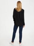 KAFFE Calina Long Sleeve V-Neck Top, Black
