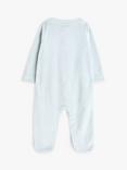 John Lewis Baby Elephant Velour Sleepsuit, Blue