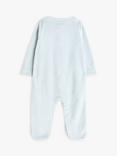 John Lewis Baby Elephant Velour Sleepsuit, Blue