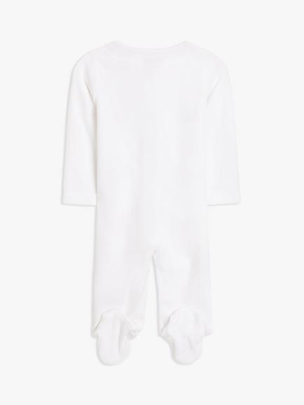 John Lewis Baby Safari Animal Velour Sleepsuit, Cream - view 2, Cream