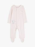 John Lewis Baby Elephant Stripe Bodysuit, Pink/Multi