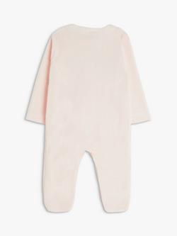 John Lewis Baby Sheep Velour Sleepsuit, Pink - view 2, Pink
