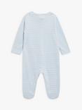 John Lewis Baby Elephant Stripe Sleepsuit, Blue/Multi