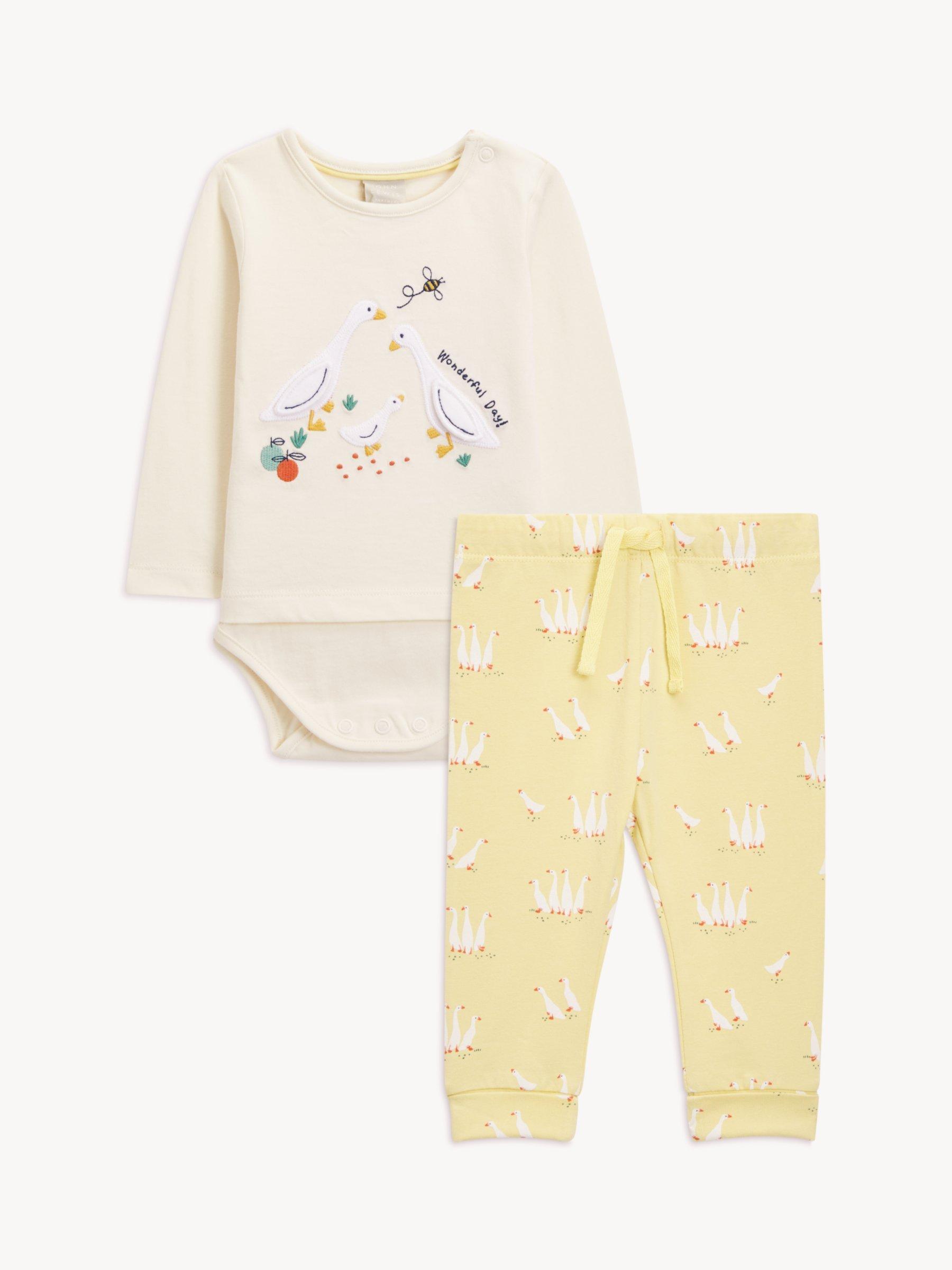 John Lewis Baby Duck Bodysuit & Leggings Set, Multi