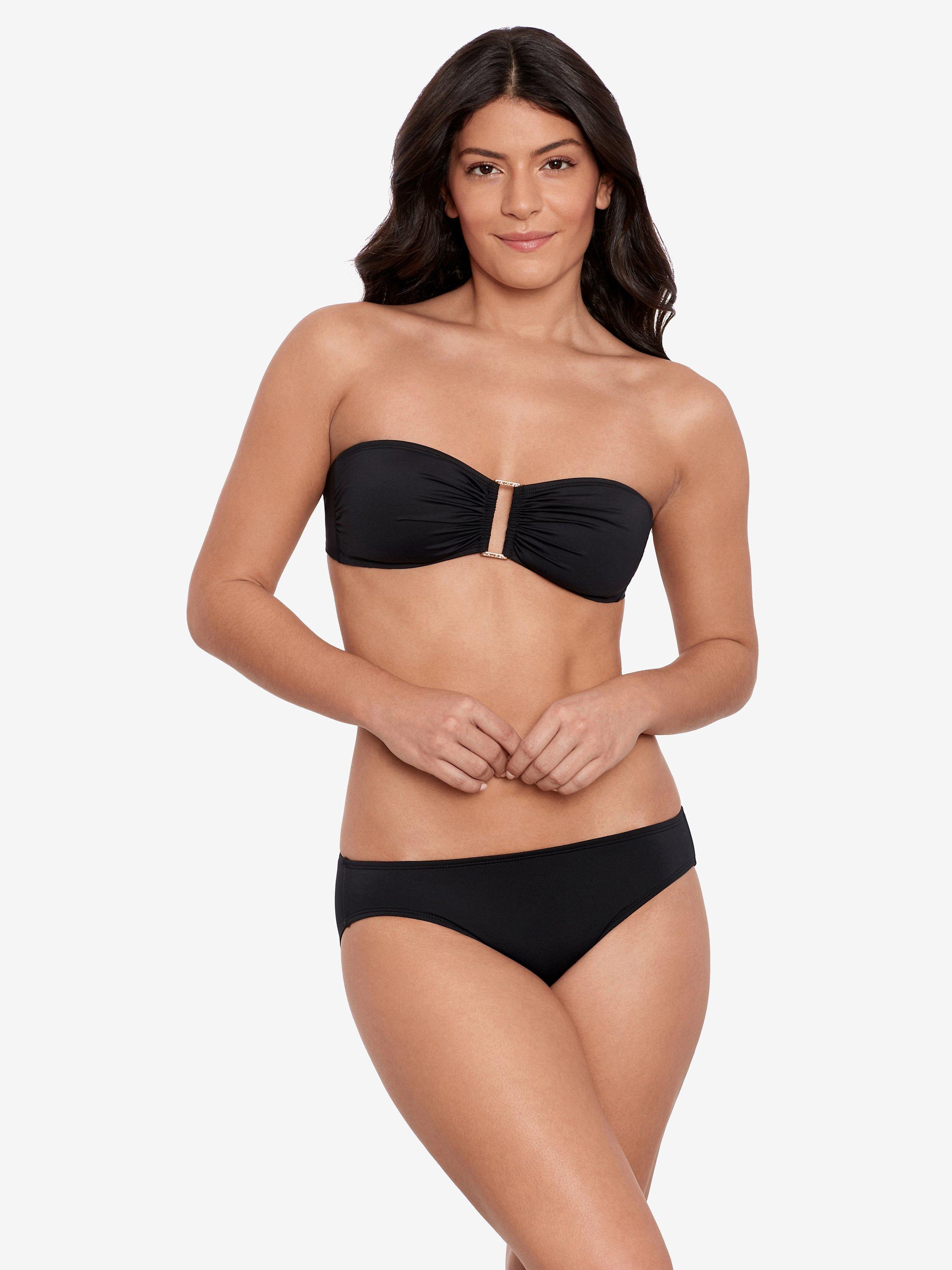 Lauren Ralph Lauren Ring Bandeau Bikini Top, Black, 16