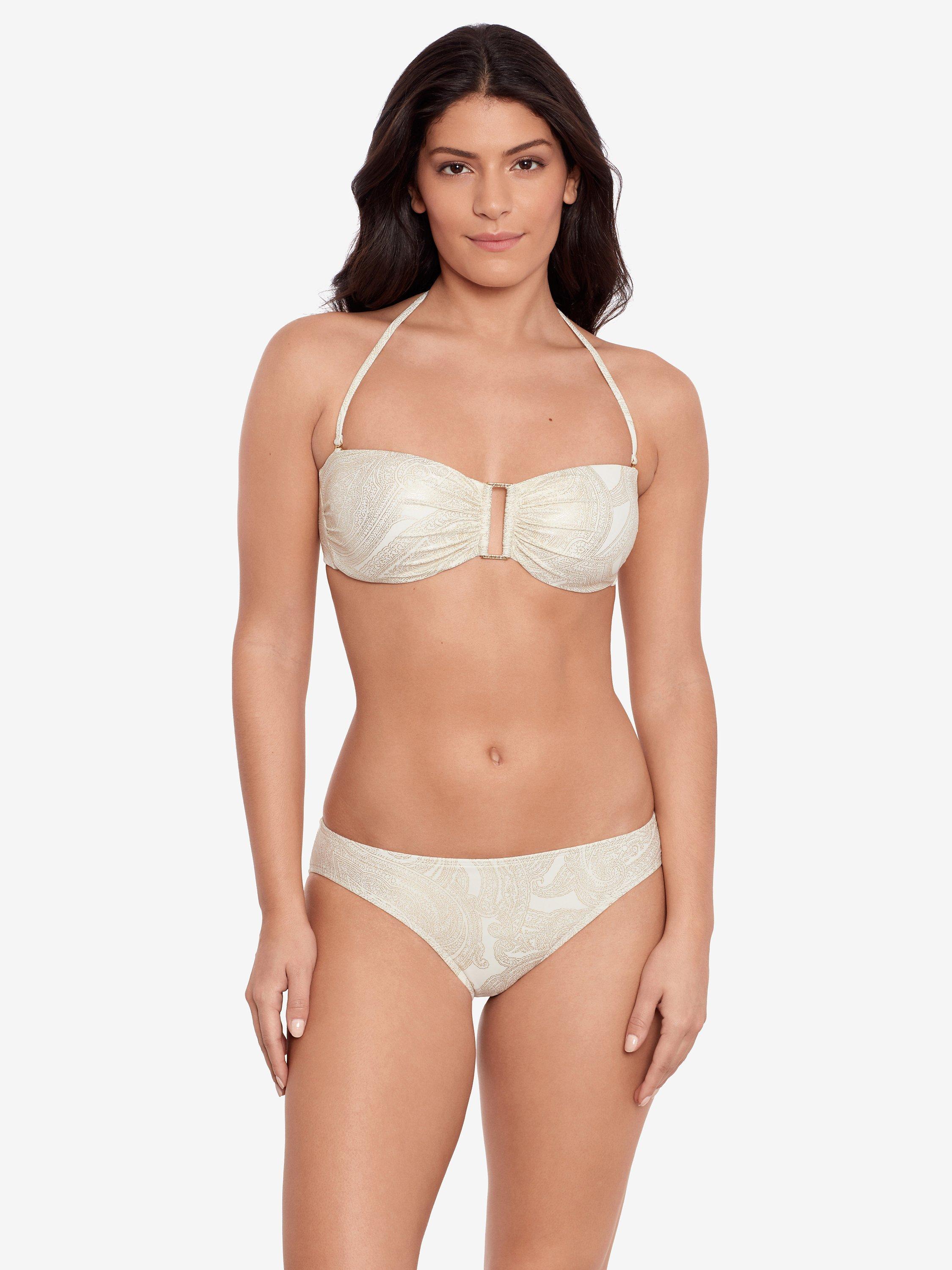 Lauren Ralph Lauren Ring Bandeau Bikini Top, Gold
