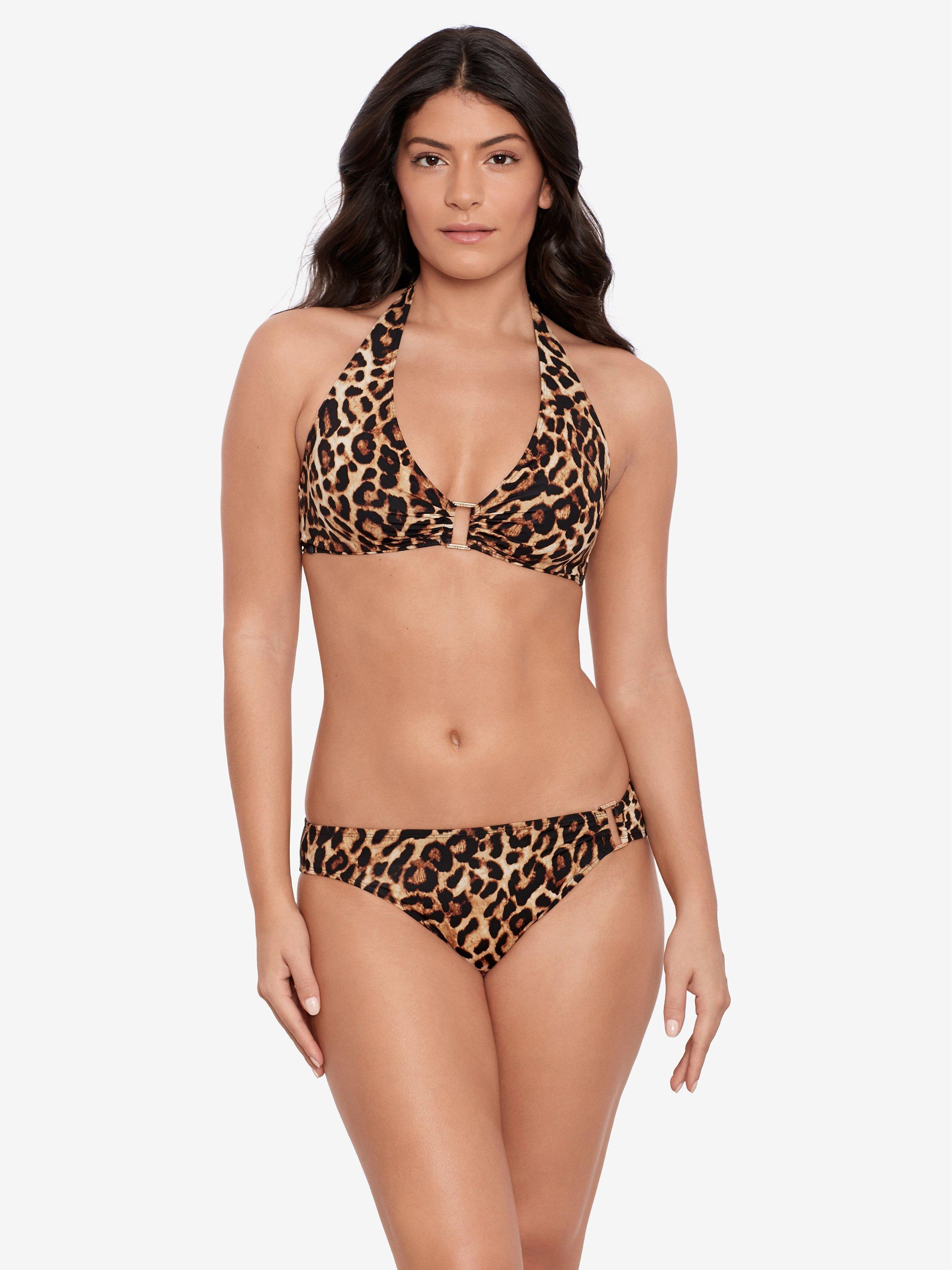 Lauren Ralph Lauren Halterneck Bikini Top, Brown Leopard