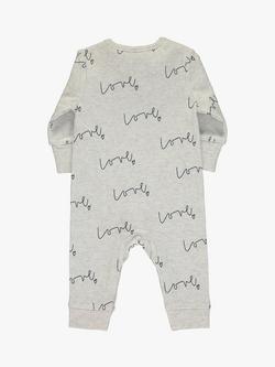 From Babies with Love Love Script Long Sleeve Baby Grow, Grey - view 2, Grey