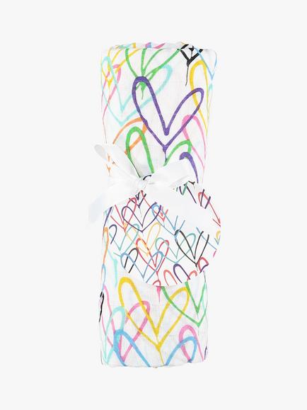 From Babies with Love Baby Organic Muslin #Lovewall Swaddling Shawl, Multi, 