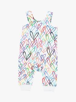 From Babies with Love Baby Organic #Lovewall Dungarees, Multi - view 2, Multi