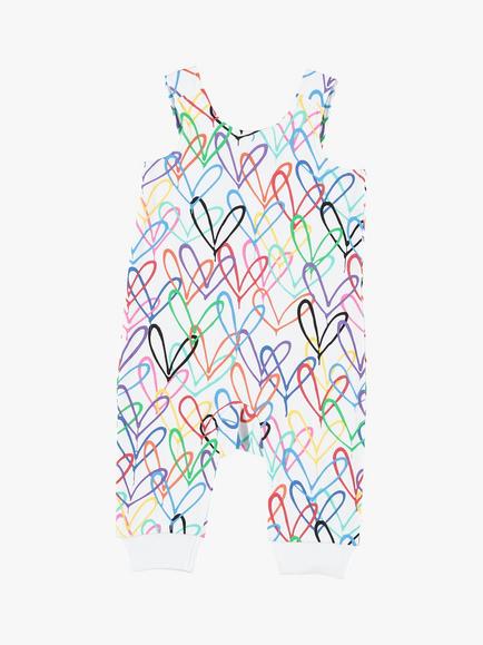 From Babies with Love Baby Organic #Lovewall Dungarees, Multi - view 2, Multi