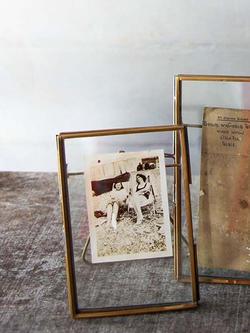 Nkuku Danta Photo Frame, Antique Brass - view 2, Antique Brass