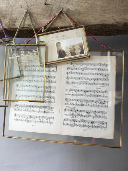Nkuku Kiko Glazed Landscape Photo Frame, Antique Brass, Antique Brass