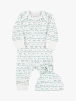 From Babies with Love Waves of Joy Babygrow, Hat & Muslin Swaddling Wrap Gift Set - view 2, Neutral