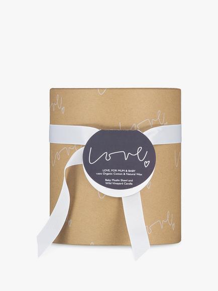 From Babies with Love Love Baby Shawl & Luxury Candle Gift Set, Natural - view 2, 