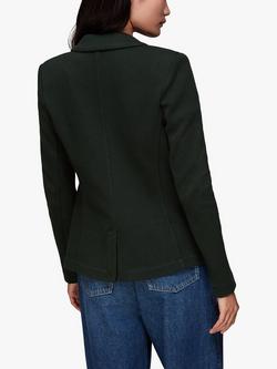 Whistles Slim Jersey Jacket - view 2, Forest Green