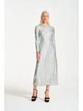 Whistles Sequin Column Dress, Silver