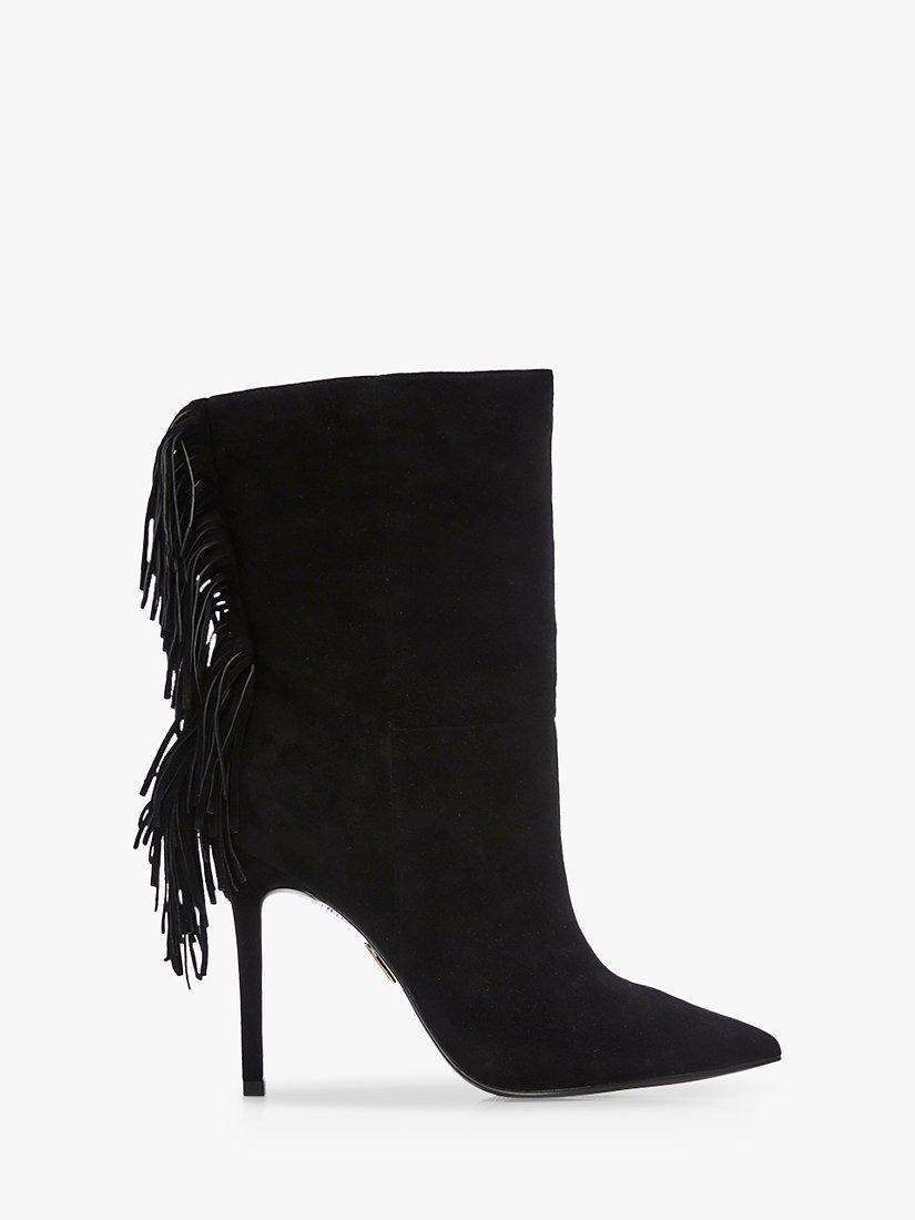 Moda in Pelle Oliivia Suede Fringe Ankle Boots, Black