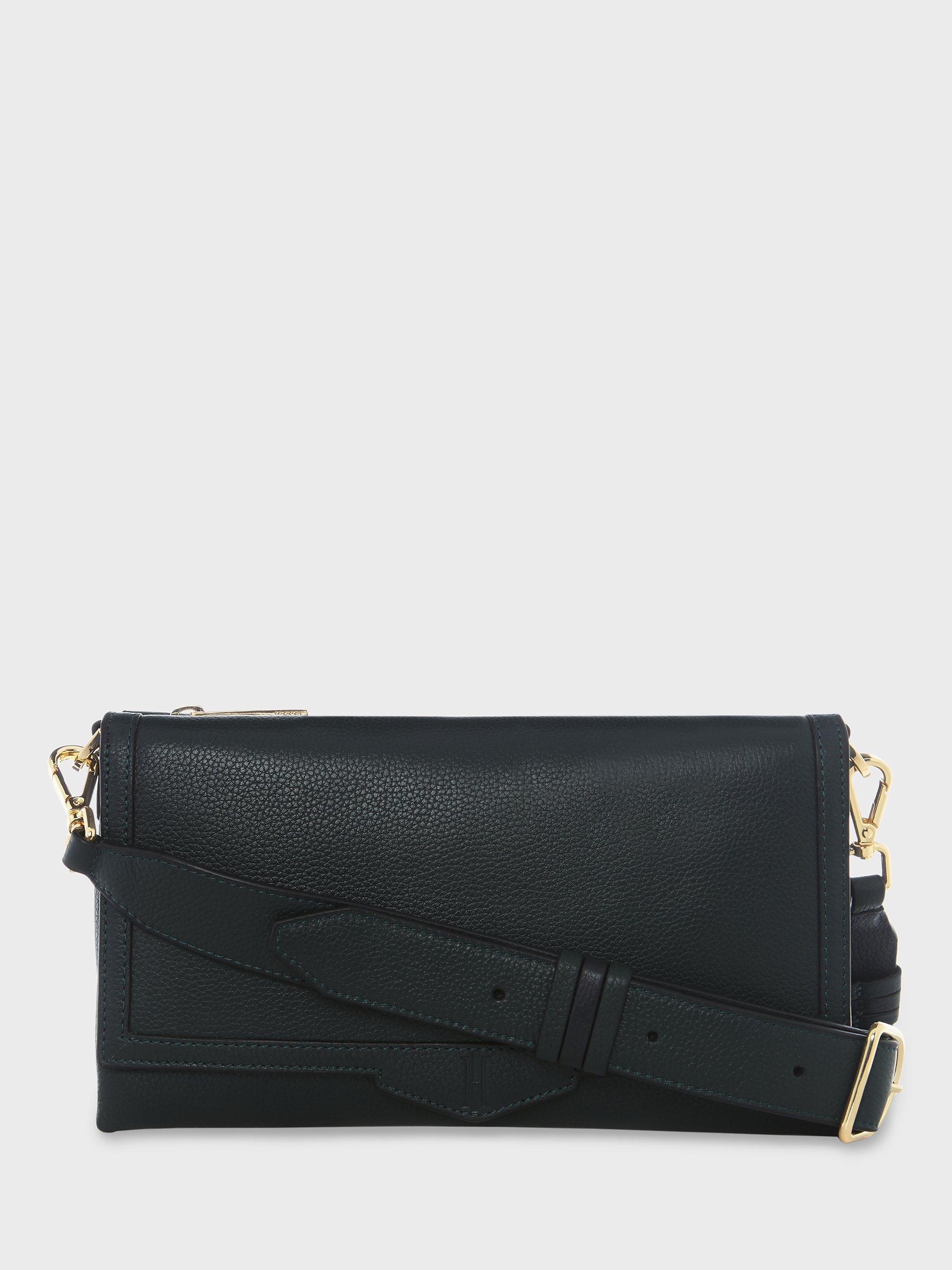 Hobbs Harlow Leather Cross Body Bag, Forest Green, One Size