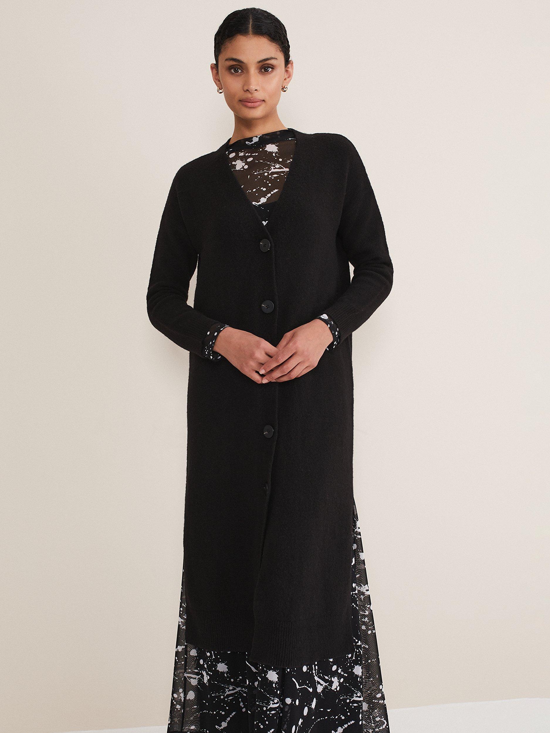 Phase Eight Sybille Maxi Cardigan, Black