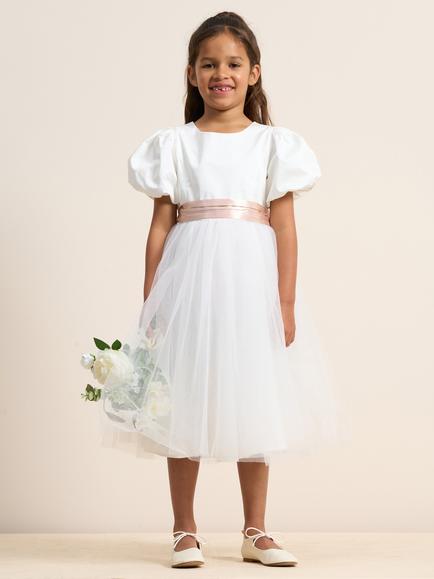 Angel & Rocket Kids' Celine Tulle Bridesmaid Dress, Ivory, Ivory