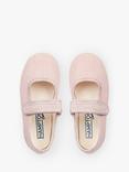 Trotters Kids' Hampton Martha Canvas Plimsolls, Pink Sparkle