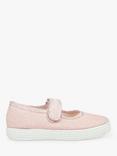 Trotters Kids' Hampton Martha Canvas Plimsolls, Pink Sparkle