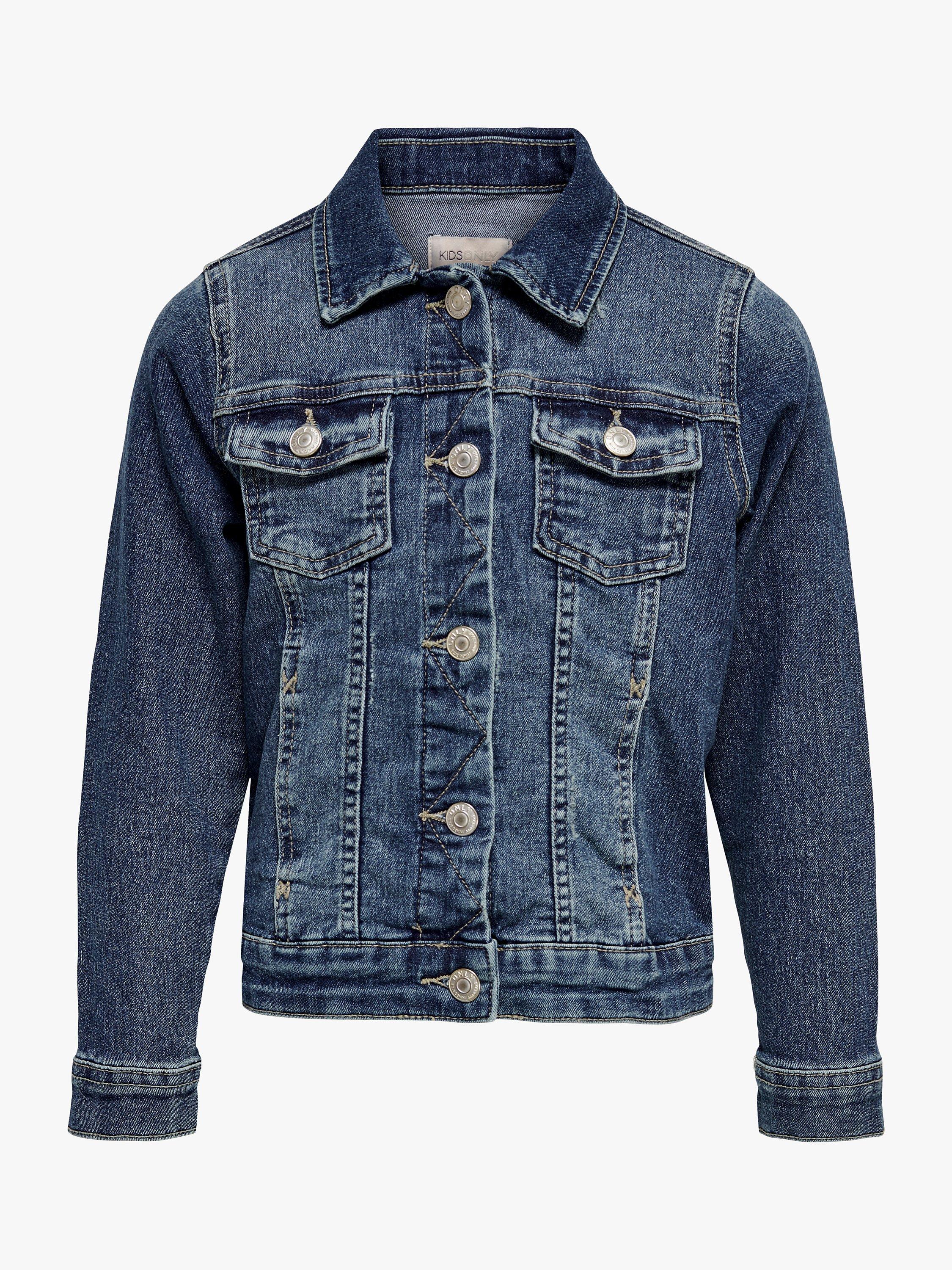 ONLY Kids' Konsara Denim Jacket, Medium Blue Denim