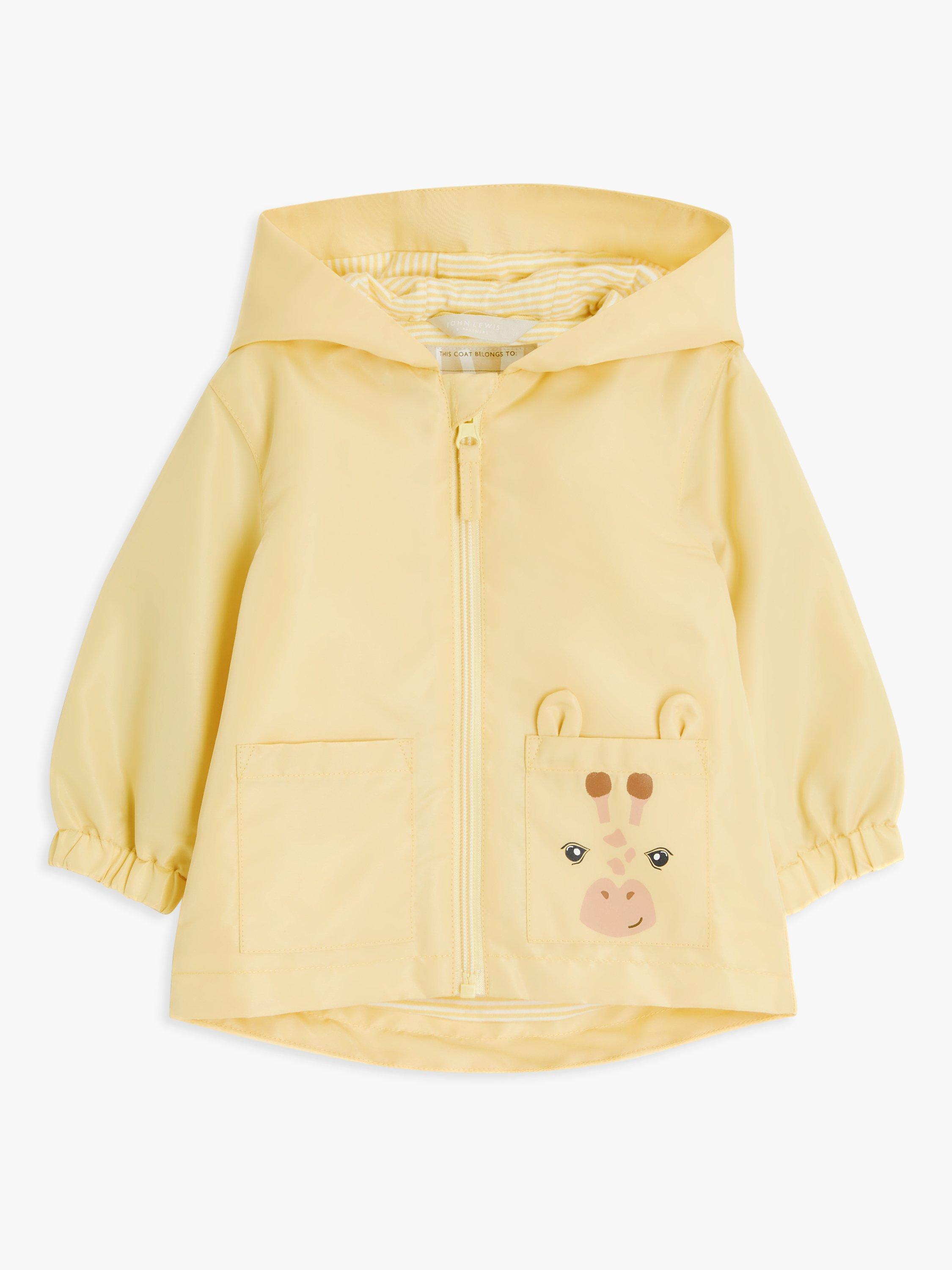 John Lewis Baby Giraffe Windbreaker Rain Jacket, Yellow