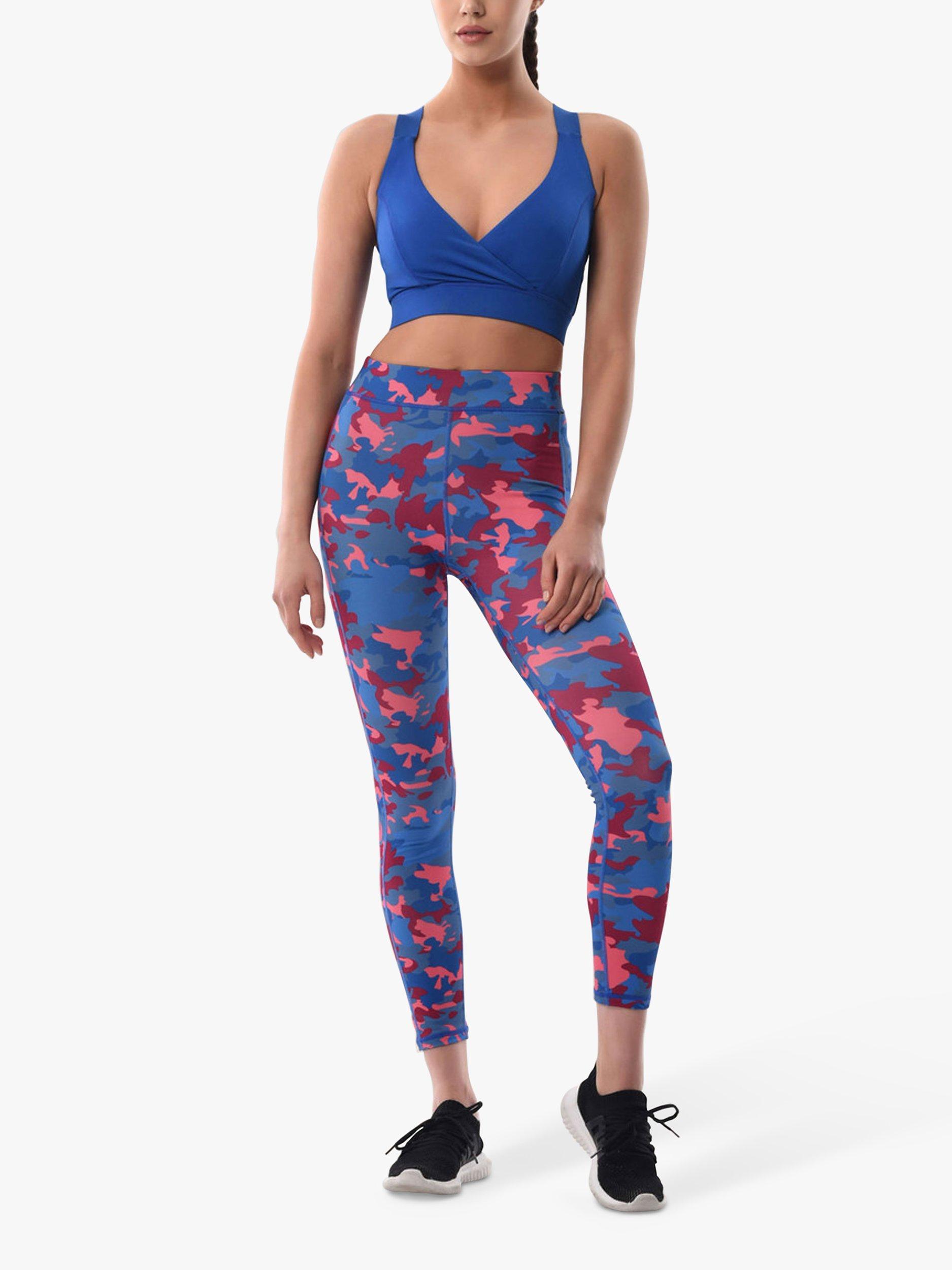 Product image 1 of 4, which shows Closet London Camouflage Print Sports Leggings, Blue/Multi, 10