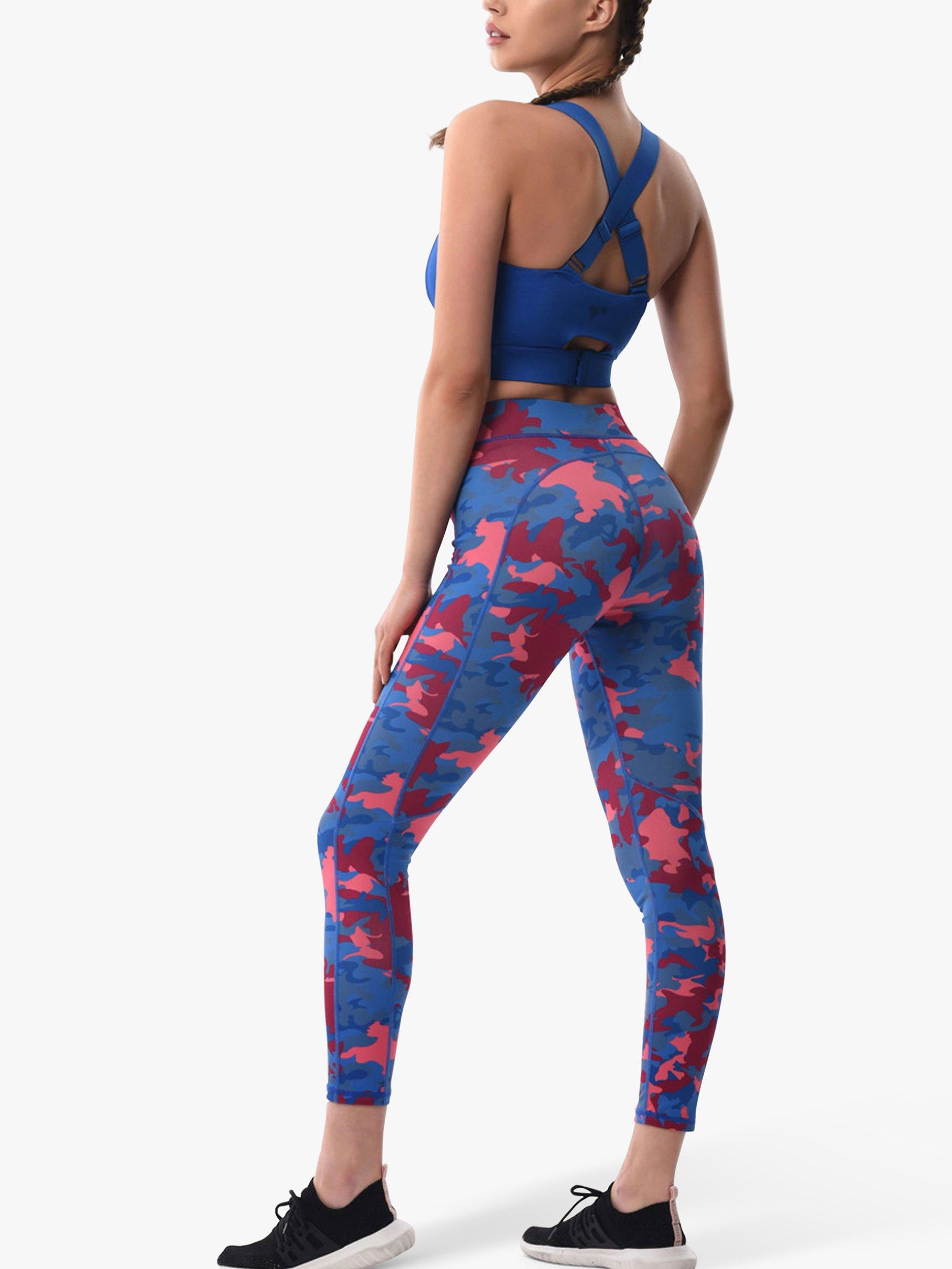 Product image 4 of 4, which shows Closet London Camouflage Print Sports Leggings, Blue/Multi, 10